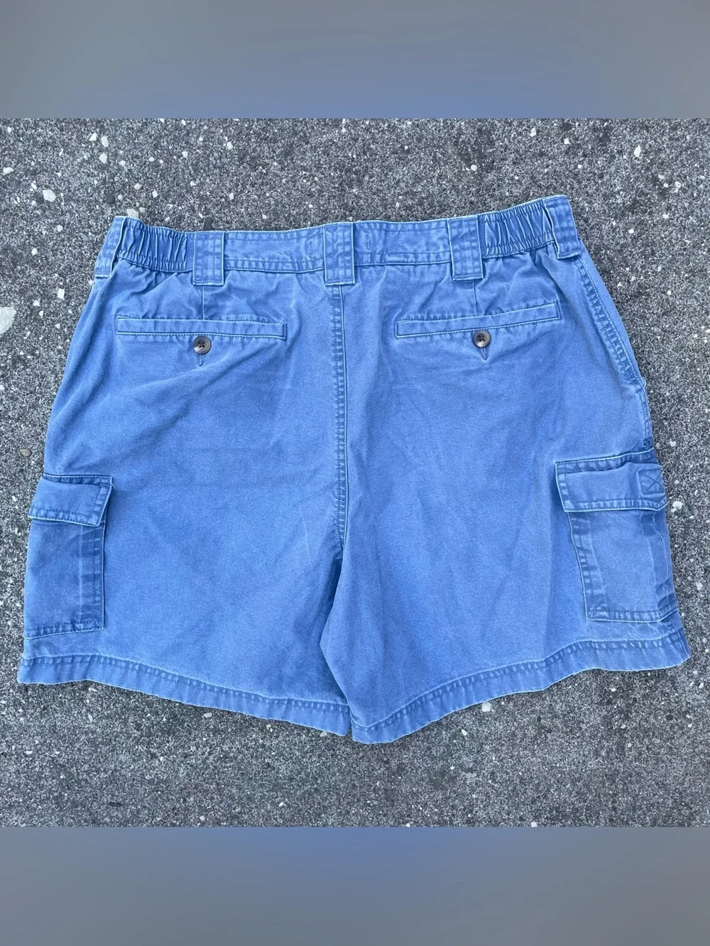 Vintage 90s LL Bean faded blue cargo shorts size 34